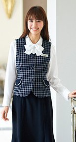 01190 en joie(アンジョア) リボンがアクセントのクレリック長袖ブラウス(リボン付) 93-01190