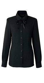 en joie(アンジョア) 01072 丸襟とリボンがカワイイ華やか長袖ブラウス(リボン付き) 93-01072