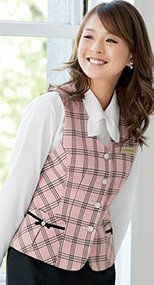 en joie(アンジョア) 11480 信頼感・安心感を演出!病院で人気のチェック柄ベスト 93-11480