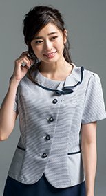 S-50600 50601 SELERY(セロリー) 夏らしい涼し気なボーダーのオーバーブラウス 99-S50600