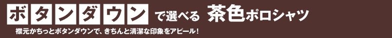 ボタンダウンで選べるブラウンポロシャツ