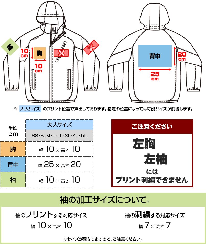 AZ10302にプリントできる範囲