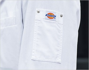 左袖 ディッキーズロゴ入りリベットポケット付き