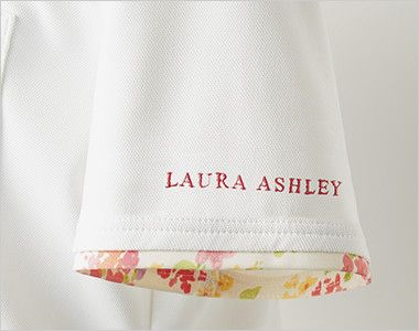 LW203 ローラ アシュレイ 半袖ニットシャツ ポロシャツ(女性用)NLK ロゴ刺繍と花柄が印象的な袖