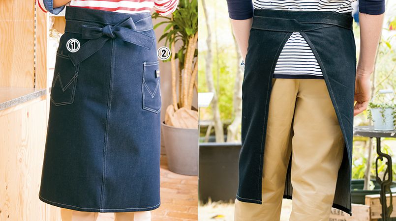AZ64381 アイトス Wrangler(ラングラー) ミディエプロン(男女兼用) 商品詳細・こだわりPOINT