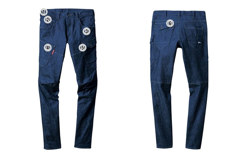 バートル 552 ストレッチデニムカーゴパンツ(男女兼用) 商品詳細・こだわりPOINT