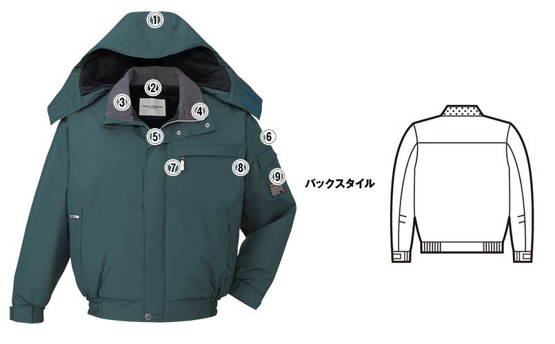 自重堂 48380 シンサレートウルトラ防水防寒ブルゾン(フード付・取り外し可能) 商品詳細・こだわりPOINT