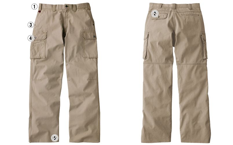 自重堂 51002 JAWIN ノータックカーゴパンツ 商品詳細・こだわりPOINT