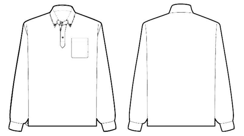 AZ10598 アイトス ドライボタンダウンポロシャツ長袖 ハンガーイラスト・線画