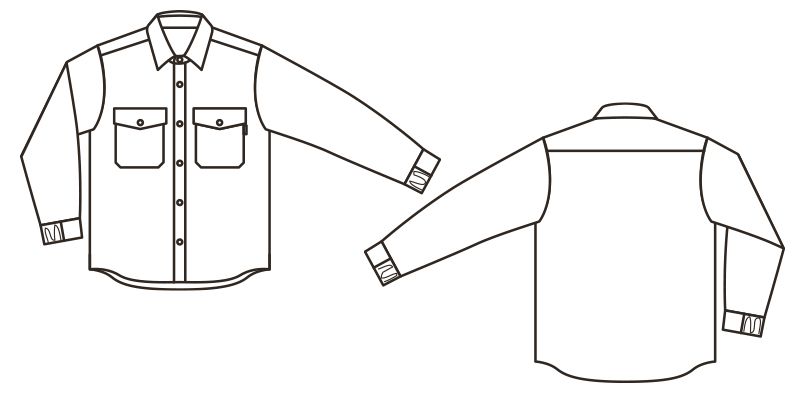 RS4901 ROCKY キルトシャツ(男女兼用) ハンガーイラスト・線画
