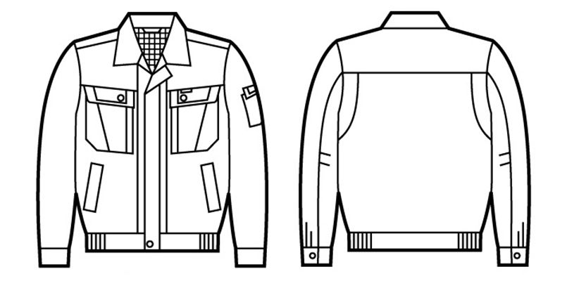 43300 自重堂 帯電防止長袖ブルゾン ハンガーイラスト・線画