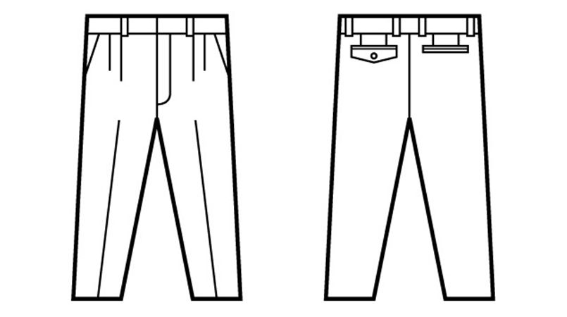 自重堂 80201 綿100%ストレッチ ツータックパンツ ハンガーイラスト・線画