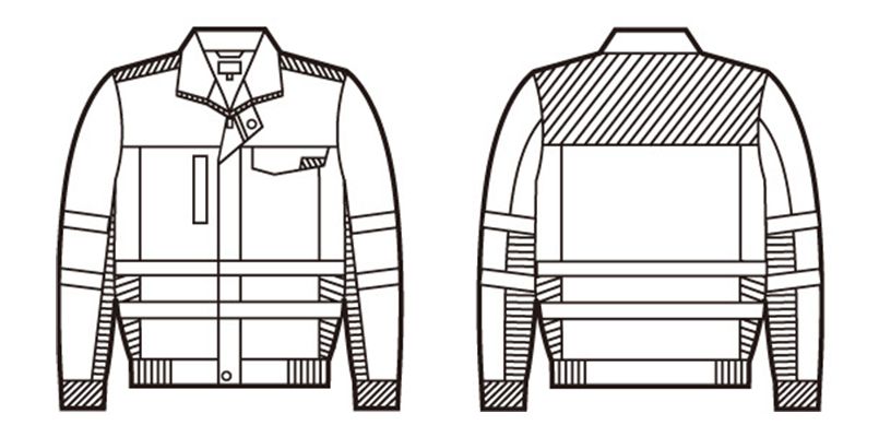 82700 自重堂 高視認性安全服 ブルゾン(年間定番生地使用) ハンガーイラスト・線画