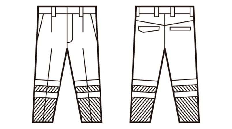 自重堂 82701 高視認性安全服 ワンタックパンツ(年間定番生地使用) ハンガーイラスト・線画