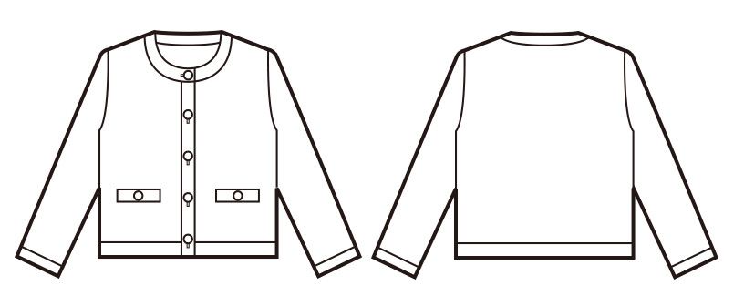 en joie(アンジョア) 81670 優しい見た目できちんと感のあるニットジャケット 無地 ハンガーイラスト・線画