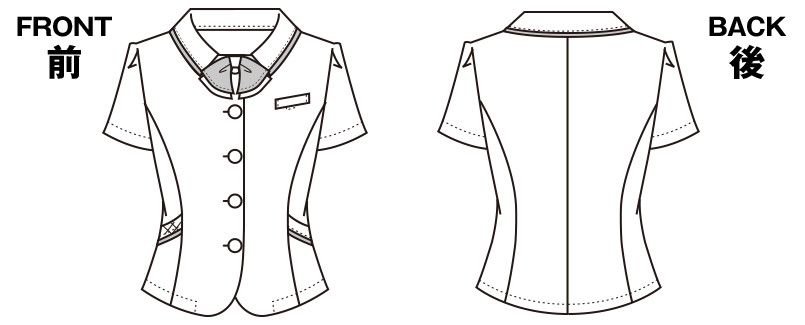 S-50230 SELERY(セロリー) オーバーブラウス チェック ハンガーイラスト・線画